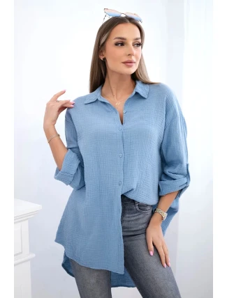 Bavlněná mušelínová košile jeansowy