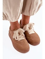 Semišové tenisky s kožíškovým šněrováním Kobbo 79655 Camel Semišové tenisky s kožíškovým šněrováním Kobbo 79655 Camel