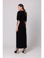 K163 Maxi šaty - černé
