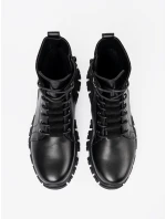 Pěkné dámské černé kotníčkové boty platforma Pěkné dámské černé kotníčkové boty platforma