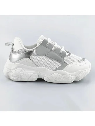 Bílo-šedé dámské šněrovací tenisky "sneakers" (172) Bílo-šedé dámské šněrovací tenisky "sneakers" (172)