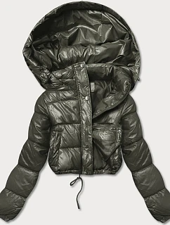Krátká péřová bunda khaki (d2-3831-22)