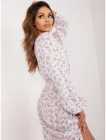 LK SK 509318 šaty.74 bílá a růžová LK SK 509318 šaty.74 bílá a růžová