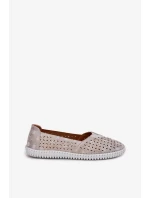 Dámské semišové ažurové polobotky Chulieta – zlatо/šedé