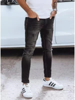 Pánské černé džínové kalhoty FashionStreet UX3830 Pánské černé džínové kalhoty FashionStreet UX3830