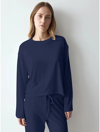 Vrchní díl pyžama Cozy Comfort Top X 01 modrý Blue - TRIUMPH Vrchní díl pyžama Cozy Comfort Top X 01 modrý Blue - TRIUMPH
