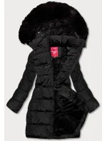 Černá péřová dámská zimní bunda (2M-051)