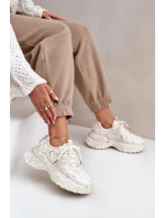 Dámské Tenisky S Odrbanými Na Platformě Béžové Seladwen