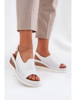 Dámské Kožené Sandály Na Klínu Artiker Bílé 56C0918