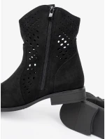 Výborné dámské kotníčkové boty černé bez podpatku Výborné dámské kotníčkové boty černé bez podpatku