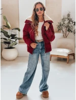 Dámská manšestrová bunda TRENDYGLAM vínová FashionStreet TY4942