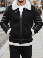 Pánská kožená bunda černá FashionStreet TX5085 Pánská kožená bunda černá FashionStreet TX5085