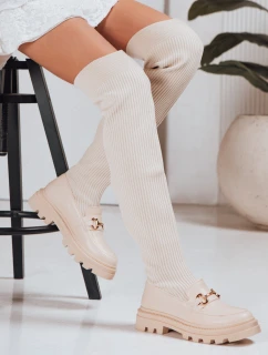 Dámské ponožkové boty béžové FashionStreet ZY1323