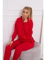 Zateplený set roláku a kapuce červený