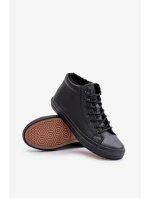 Mužské zateplené tenisky s zipem černé Big Star MM174012 Mužské zateplené tenisky s zipem černé Big Star MM174012