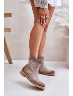 Nízké Dámské Boty Na Plochém Podpatku Zamszové Lewski 3624 Kávový