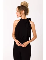 M746 Kombinéza se zavazováním za krkem - černá