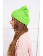 Čepice Magda s ohrnutím K293 zelená neonová