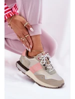 Dámské Semišové Tenisky Big Star RR274243 HI-POLY SYSTEM Šedo-Růžové