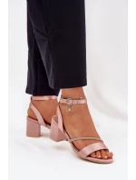 Dámské Sandály Na Podpatku S Krystaly Vinceza 20268 Béžové Dámské Sandály Na Podpatku S Krystaly Vinceza 20268 Béžové