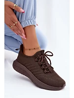 Lehké sportovní slip-on boty dámské textilní Big Star UU274055 Čokoládové Lehké sportovní slip-on boty dámské textilní Big Star UU274055 Čokoládové