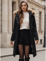 Dámská zimní bunda parka s kožešinou černá FashionStreet TY5110