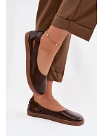 Kožené baleríny Barefoot Zazoo 10217 Čokoládové