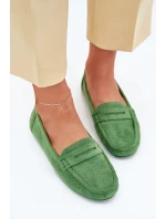 Dámské semišové mokasíny Lenvie – zelené