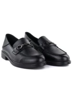 Dámské kožené polobotky mokasíny černé Vinceza 18117