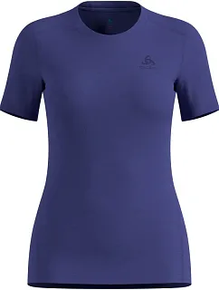 Bielizna termoaktywna z długim rękawem Odlo BL TOP crew neck s/s MERINO 200 niebieska