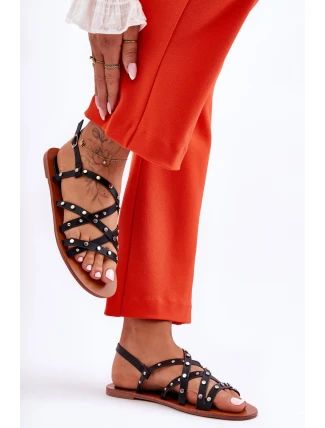 Dámské Sandály S Ozdobami Černá Alemona