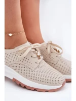 Dámské kožené polobotky s připínacím doplňkem Artiker – béžové