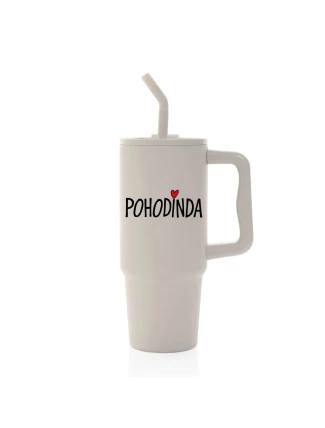 POHODINDA - béžová cestovní termoska s barevným víčkem 900 ml POHODINDA - béžová cestovní termoska s barevným víčkem 900 ml