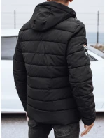 Pánská prošívaná zimní bunda s kapucí černá FashionStreet TX5059