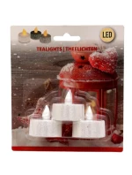 SADA 3 ČAJOVÝCH SVÍČEK S TŘPYTKAMI