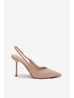 Lakované Lodičky Sandály Z Napodobeniny Kůže Béžové Calera