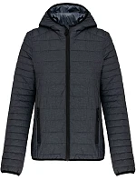 Kariban K 6111 Lehká dámská prošívaná bunda s kapucí 20.6111 marl dark grey
