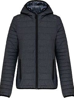 Kariban K 6111 Lehká dámská prošívaná bunda s kapucí 20.6111 marl dark grey