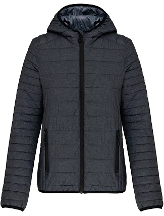 Kariban K 6111 Lehká dámská prošívaná bunda s kapucí 20.6111 marl dark grey