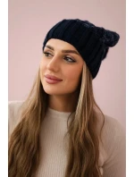 Milano fleecová čepice K203 navy blue melange+green Milano fleecová čepice K203 navy blue melange+green