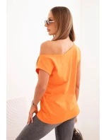 Dámská blůza s odhaleným ramenem oranžová