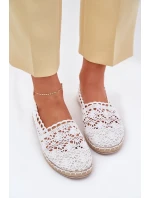 Dámské krajkové espadrilky bílé Adelira