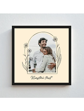 Personalizovaný magický fotoobraz v rámu - čtverec 20x20 - květinové orámování