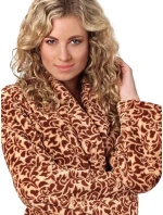 Dámský župan s šálovým límcem VICTORIA 2130 8288 Hnědá vzor - Vestis Dámský župan s šálovým límcem VICTORIA 2130 8288 Hnědá vzor - Vestis