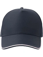 Atlantis Headwear Recy Five Piping 5 panelová sandwich kšiltovka 33.0282 navy/white