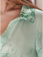 Dámské květované tričko oversize Květinově zelené FashionStreet DY0471