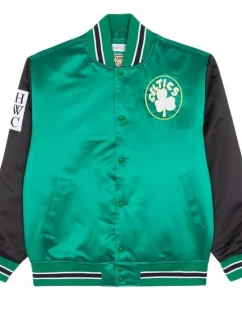 Mitchell & Ness NBA Boston Celtics Primetime Heavyweight Satin Jacket Vintage Logo Celtics M JK8453-BCEKYGN pánské