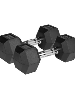 HEX 2x10 kg pogumované litinové činky REBEL ACTIVE