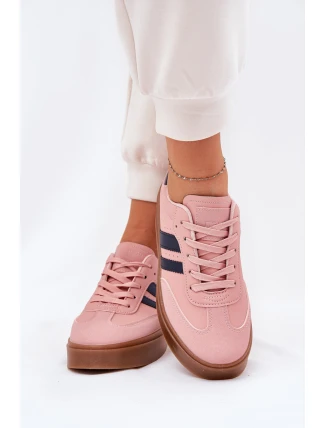 Dámské tenisky na platformě z eko kůže růžové Ediriella