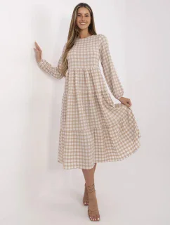 Šaty 232 SK 8005.18 béžová a bílá